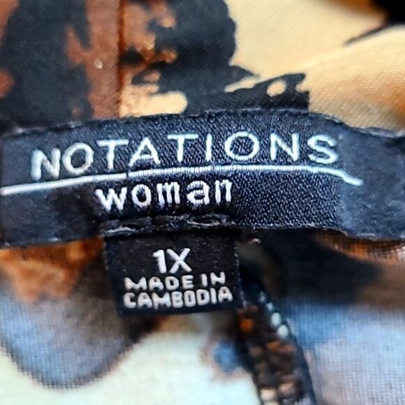 Notations Brown & Beige Animal Print Tunic with Long Cowl Neck, Size 1X - Picture 9 of 10